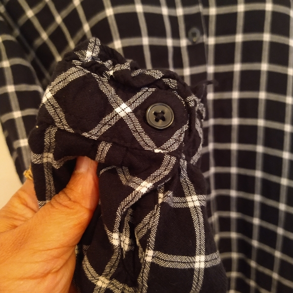 F&F plaid button down ruffle shirt dress - Picture 9 of 12